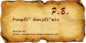 Pongó Benjámin névjegykártya